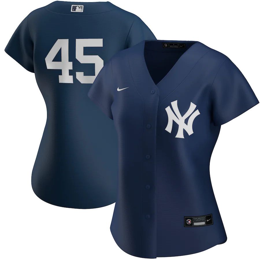 Womens New York Yankees 45 Gerrit Cole Nike Navy Alternate Replica Player MLB Jerseys